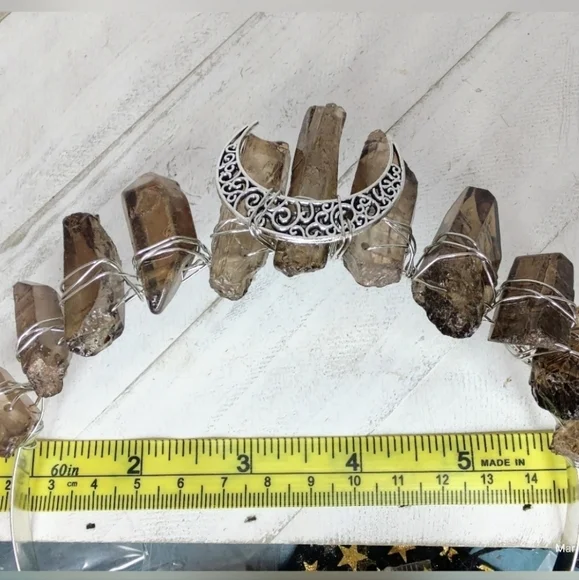 Genuine Smokey quartz crystal headband - Picture 5 of 5